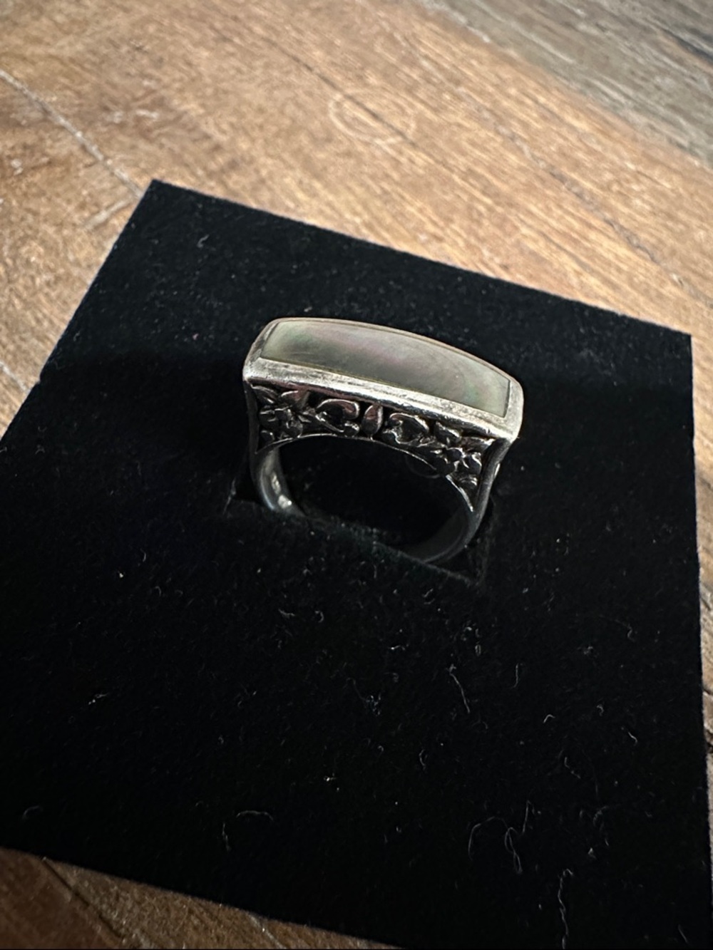 Sterling Silver Rectangular Mother-of-Pearl Ring